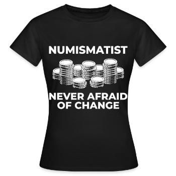 Numismatik Münzen sammeln Münzsammler Geld - Frauen T-Shirt - Schwarz - Vorne - AI Model Female 172 dark (172cm)
