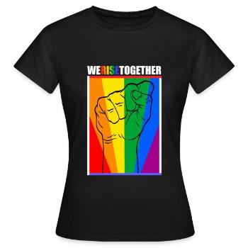 Nous nous élevons ensemble legal liberté coloré - T-shirt Femme - noir - Devant - AI Model Female 172 dark (172cm)