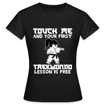 Art Martiaux Ninja Warrior Fighter Design Titre: - T-shirt Femme - noir - Devant - AI Model Female 172 dark (172cm)