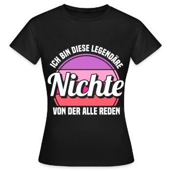 Nichte - Frauen T-Shirt - Schwarz - Vorne - AI Model Female 172 dark (172cm)