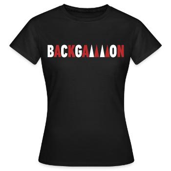 backgammon - Women's T-Shirt - black - Front - AI Model Female 172 dark (172cm)