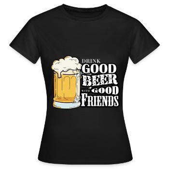 bière - T-shirt Femme - noir - Devant - AI Model Female 172 dark (172cm)