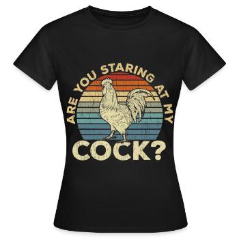 Are You Staring At My Cock Vintage - T-shirt Femme - noir - Devant - AI Model Female 172 dark (172cm)