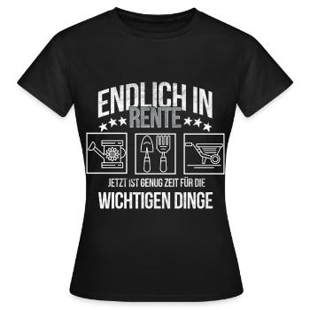 Rentner Hobbygärtner Ruhestand und Gartenarbeit - Frauen T-Shirt - Schwarz - Vorne - AI Model Female 172 dark (172cm)