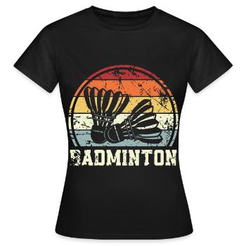 Badminton - Frauen T-Shirt - Schwarz - Vorne - AI Model Female 172 dark (172cm)