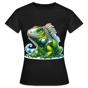 Iguane - T-shirt Femme - noir - Devant - AI Model Female 172 dark (172cm)