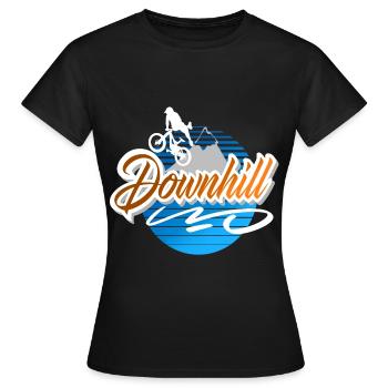 Downhill - Frauen T-Shirt - Schwarz - Vorne - AI Model Female 172 dark (172cm)