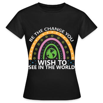 Jour de la Terre respectueux de l’environnement Terre Planète Sauver - T-shirt Femme - noir - Devant - AI Model Female 172 dark (172cm)