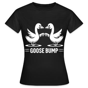 Chair de poule - Amitié de l’oie - T-shirt Femme - noir - Devant - AI Model Female 172 dark (172cm)