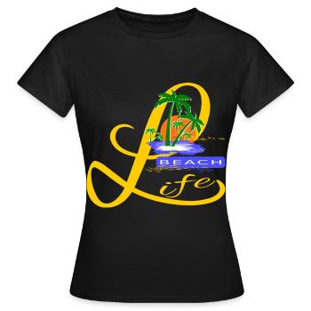 Beach Life - T-shirt Femme - noir - Devant - AI Model Female 172 dark (172cm)