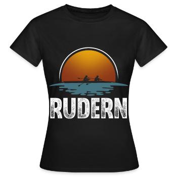 Rudern Ruderer Ruderboot Vintage - Frauen T-Shirt - Schwarz - Vorne - AI Model Female 172 dark (172cm)