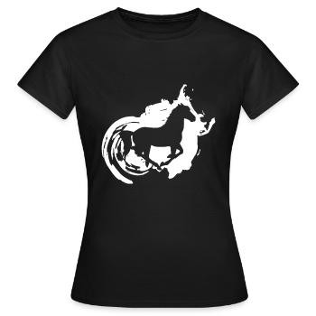 Équitation Animaux Équitation Chevaux - T-shirt Femme - noir - Devant - AI Model Female 172 dark (172cm)