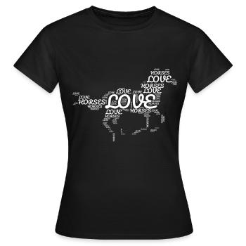 Ich Liebe Pferde T-Shirt Geschenkidee - Frauen T-Shirt - Schwarz - Vorne - AI Model Female 172 dark (172cm)
