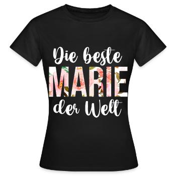 Marie - Frauen T-Shirt - Schwarz - Vorne - AI Model Female 172 dark (172cm)