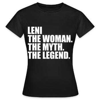 Woman Mythos Legende Name Leni - Frauen T-Shirt - Schwarz - Vorne - AI Model Female 172 dark (172cm)