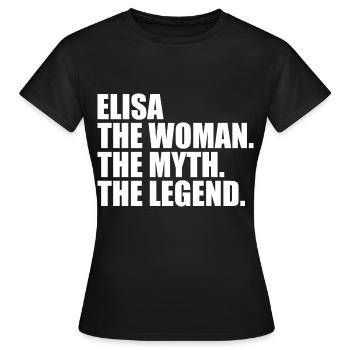 Femme, Mythe, Légende, Prénom Elisa - T-shirt Femme - noir - Devant - AI Model Female 172 dark (172cm)