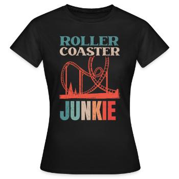 Roller Coaster Roller Coaster Junkie - Women's T-Shirt - black - Front - AI Model Female 172 dark (172cm)