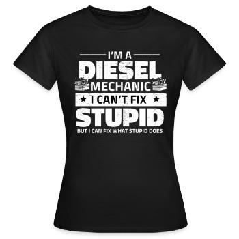 Mécanicien diesel Je suis un mécanicien diesel - T-shirt Femme - noir - Devant - AI Model Female 172 dark (172cm)