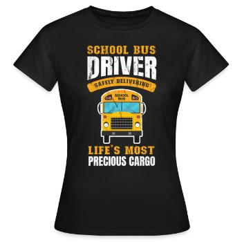 Schulbus - Frauen T-Shirt - Schwarz - Vorne - AI Model Female 172 dark (172cm)