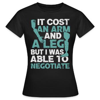 Amputee Humor amputee funny - Women's T-Shirt - black - Front - AI Model Female 172 dark (172cm)