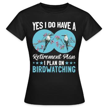 Observation des oiseaux Observation des oiseaux - T-shirt Femme - noir - Devant - AI Model Female 172 dark (172cm)
