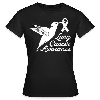 White Ribbon Lung Cancer Awareness White Ribbon - Women's T-Shirt - black - Front - AI Model Female 172 dark (172cm)