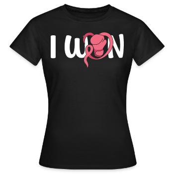 Ruban rose J’ai gagné la sensibilisation au cancer du sein - T-shirt Femme - noir - Devant - AI Model Female 172 dark (172cm)