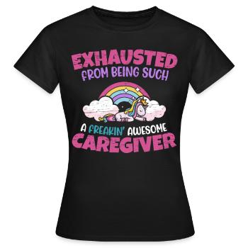 Caregiver Nurse Aide Caregiver - Women's T-Shirt - black - Front - AI Model Female 172 dark (172cm)