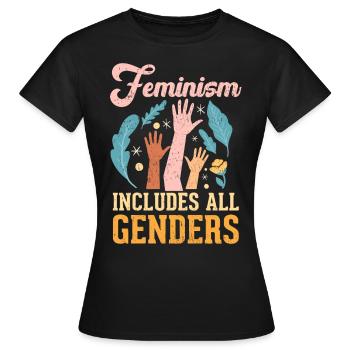 Féminisme Le féminisme inclut tous les genres - T-shirt Femme - noir - Devant - AI Model Female 172 dark (172cm)