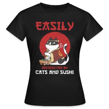 Sushi Roll Sushi - T-shirt Femme - noir - Devant - AI Model Female 172 dark (172cm)