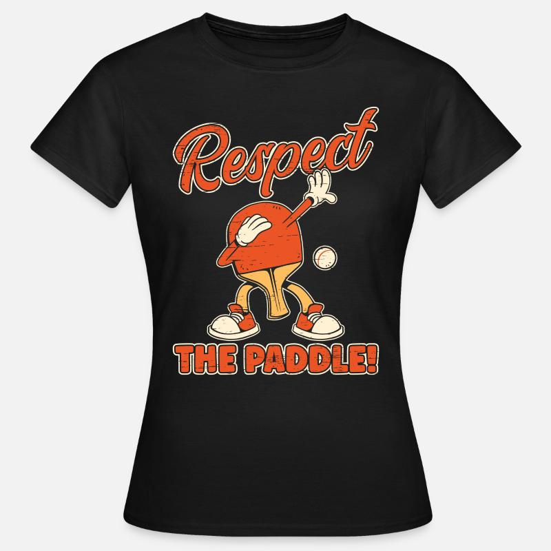 Pöytätennispingis kunnioittaa mailaa - Dame-T-shirt - sort