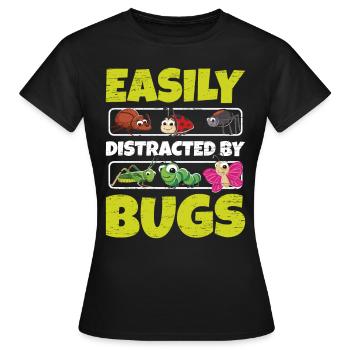 Collecte de bugs facilement distraite par des bugs - T-shirt Femme - noir - Devant - AI Model Female 172 dark (172cm)