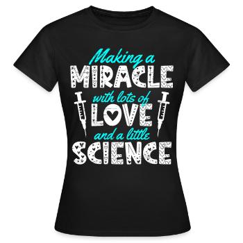 Maman FIV faire un miracle avec amour et science - T-shirt Femme - noir - Devant - AI Model Female 172 dark (172cm)
