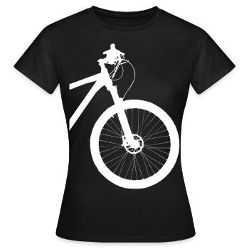 Fahrrad Rad MTB Radsport Trial Downhill - Frauen T-Shirt - Schwarz - Vorne - AI Model Female 172 dark (172cm)