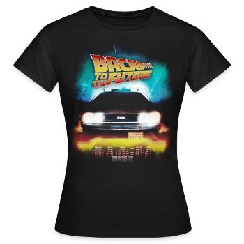 Retour Vers Le Futur Time Logo DeLorean - T-shirt Femme - noir - Devant - AI Model Female 172 dark (172cm)