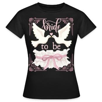Wedding, Wedding, Bride, Bride-to-be - Women's T-Shirt - black - Front - AI Model Female 172 dark (172cm)