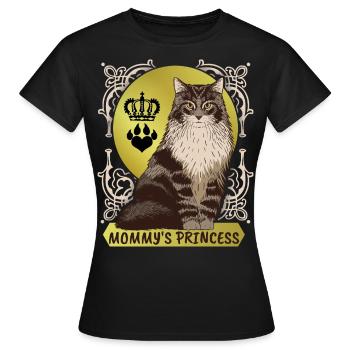 Princesse Chat, Style Vintage, Maman Princesse - T-shirt Femme - noir - Devant - AI Model Female 172 dark (172cm)