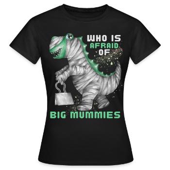 Dinosaur, Mummy, Funny Dino, Halloween Dino - Women's T-Shirt - black - Front - AI Model Female 172 dark (172cm)