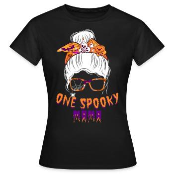 Une maman effrayante Mère Citrouille Halloween - T-shirt Femme - noir - Devant - AI Model Female 172 dark (172cm)
