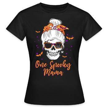 Une maman effrayante Mère Citrouille Halloween - T-shirt Femme - noir - Devant - AI Model Female 172 dark (172cm)