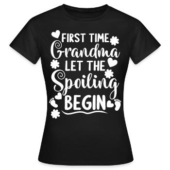 First time grandma grandmother great-grandma grandparents - Women's T-Shirt - black - Front - AI Model Female 172 dark (172cm)