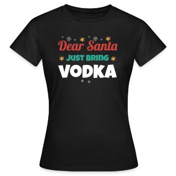 Lustiges Weihnachtsshirt Weihnachten Vodka Wodka - Frauen T-Shirt - Schwarz - Vorne - AI Model Female 172 dark (172cm)