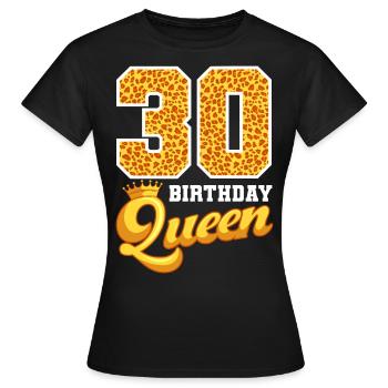 30e anniversaire de la reine léopard Célébration des 30 ans - T-shirt Femme - noir - Devant - AI Model Female 172 dark (172cm)
