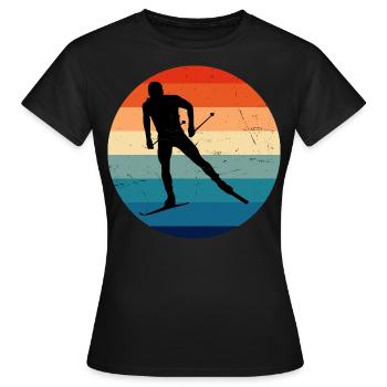 Langlauf Skating Langlauf Langlauf Skate Langlauf - Frauen T-Shirt - Schwarz - Vorne - AI Model Female 172 dark (172cm)