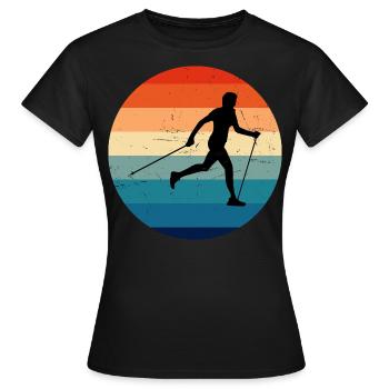 Men Women Nordic Walking Walking Walking - Women's T-Shirt - black - Front - AI Model Female 172 dark (172cm)