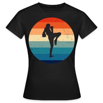 Boxe Thaï Hommes Muay Thai Boxe Thaï Boxeur Thaï - T-shirt Femme - noir - Devant - AI Model Female 172 dark (172cm)