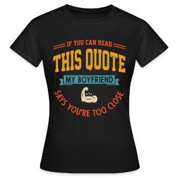 For Girlfriends from Boyfriend - Boyfriend Funny - Women's T-Shirt - black - Front - AI Model Female 172 dark (172cm)