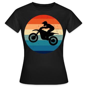 Men's Dirt Bike Dirt Bike Motocross Dirt Biker - Women's T-Shirt - black - Front - AI Model Female 172 dark (172cm)
