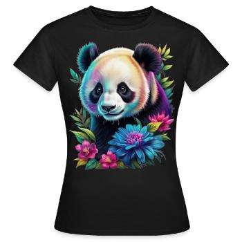 Panda - Frauen T-Shirt - Schwarz - Vorne - AI Model Female 172 dark (172cm)