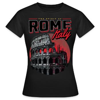Kolosseum Rom Italien Stadt Skyline Kunst - Frauen T-Shirt - Schwarz - Vorne - AI Model Female 172 dark (172cm)